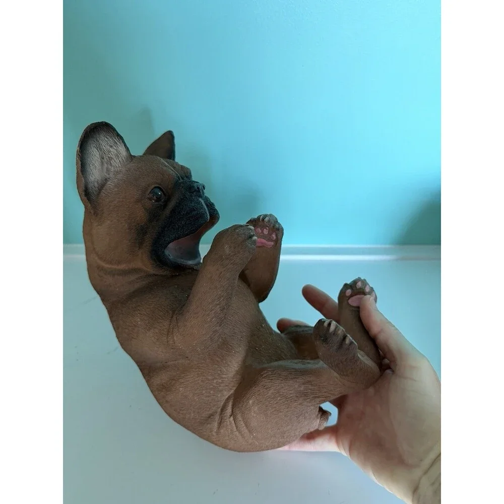 French Bulldog Frenchie Dog Puppy Wine Bottle Holder Statue 10